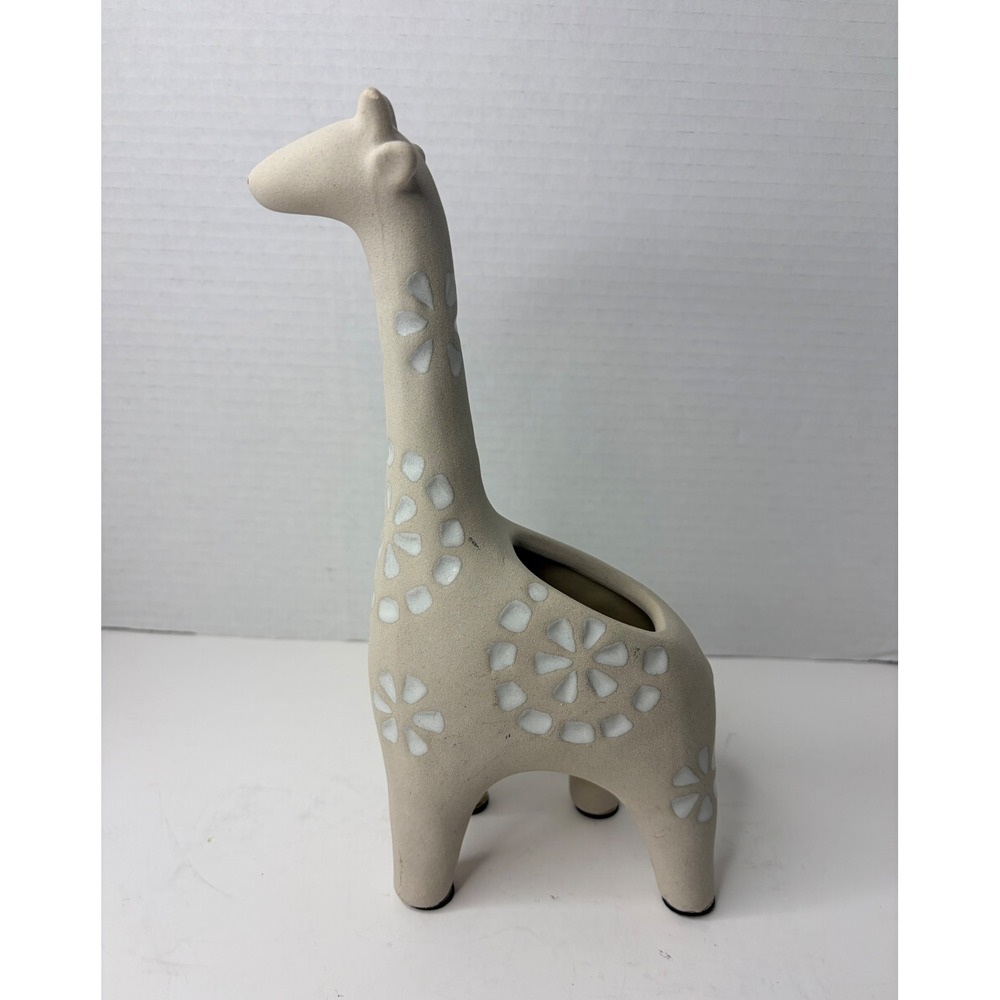 Ceramic Giraffe Planter Textured Anthropologie Style Succulent Pot 10.5 In. Boho